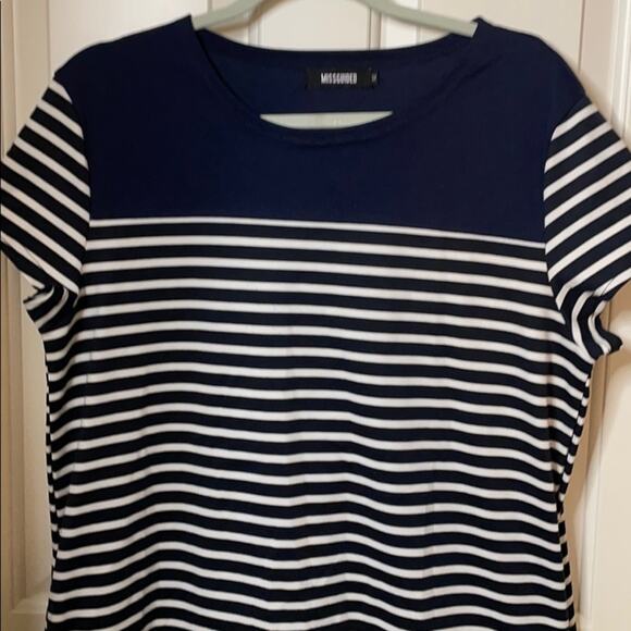 Missguided navy striped dress size 12 - Picture 4 of 6